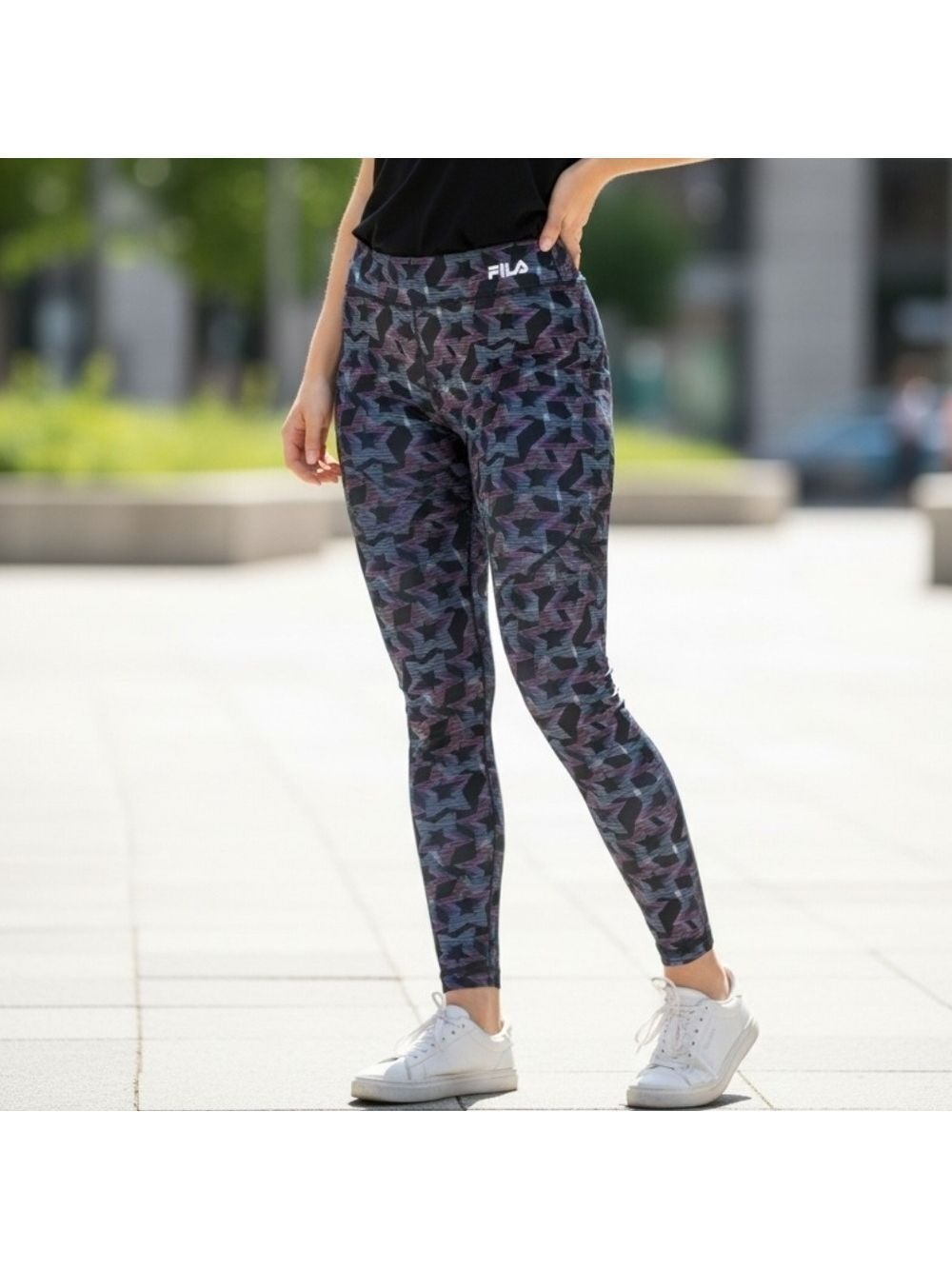 Fila Running Pants Star Print Medium #YLEG5